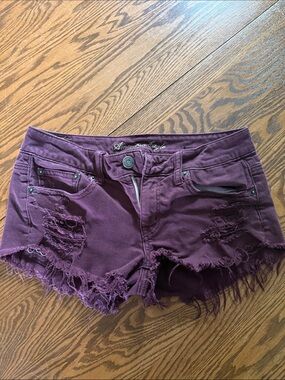 American Eagle Outfitters Purple Distressed Cutoff Jean Shorts